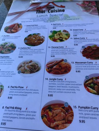 yuma thai cuisine menu