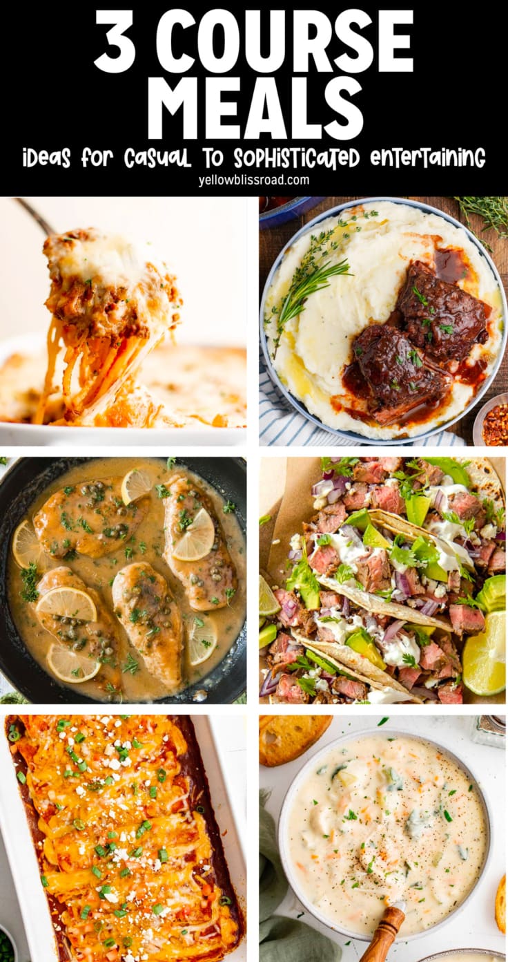 three course meal recipes