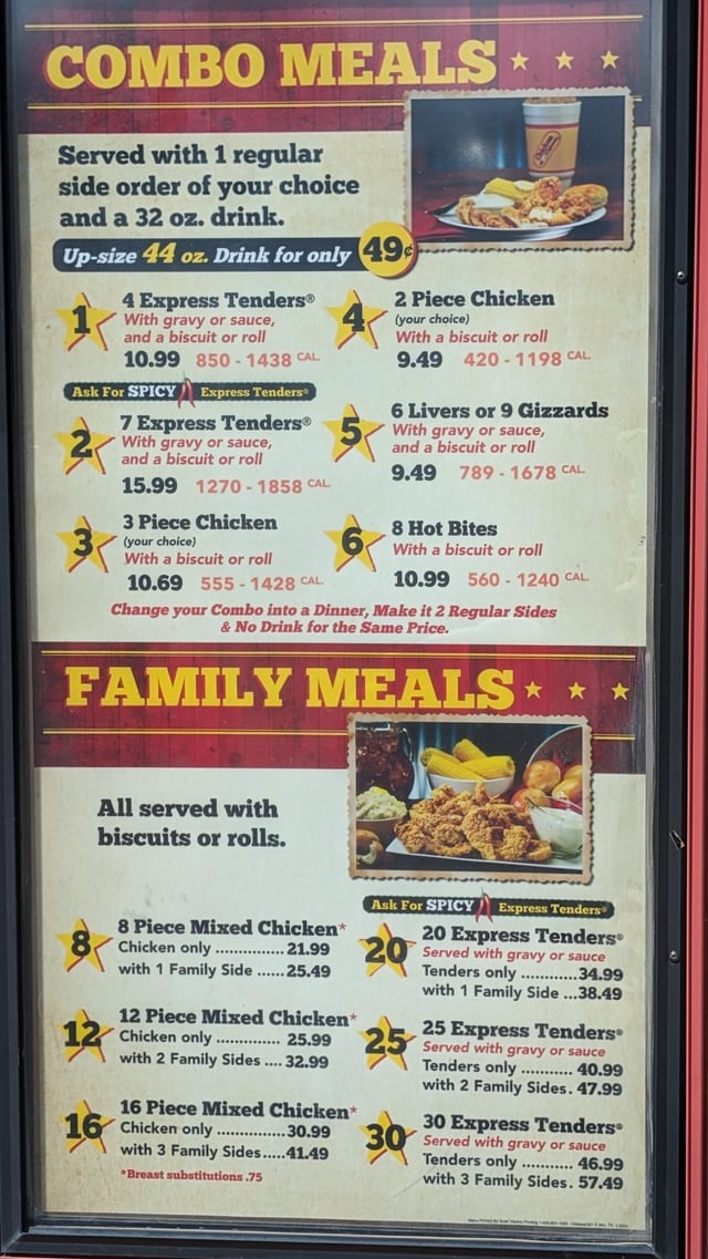 chicken express family meals prices