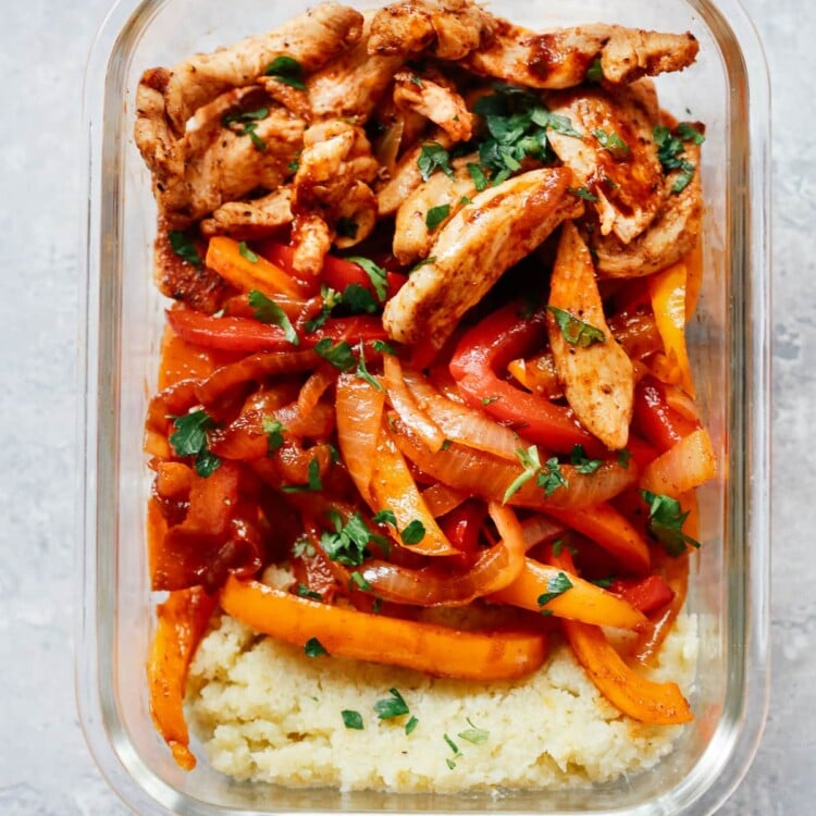 chicken fajita bake meal prep