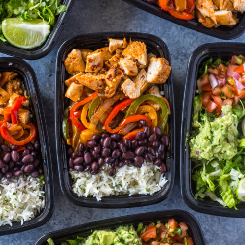 chicken fajita bowls meal prep