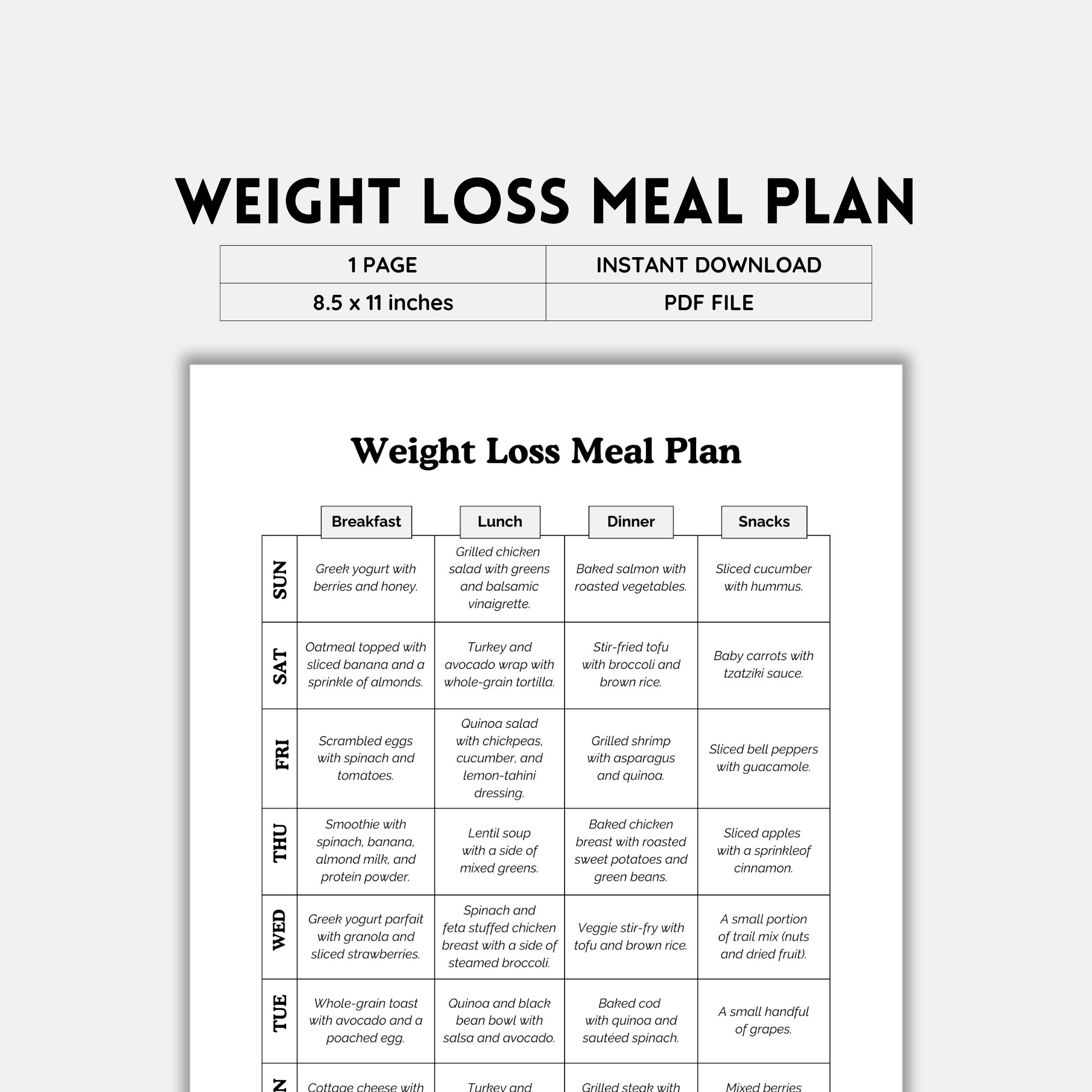 100 50 method weight loss meal plan pdf female