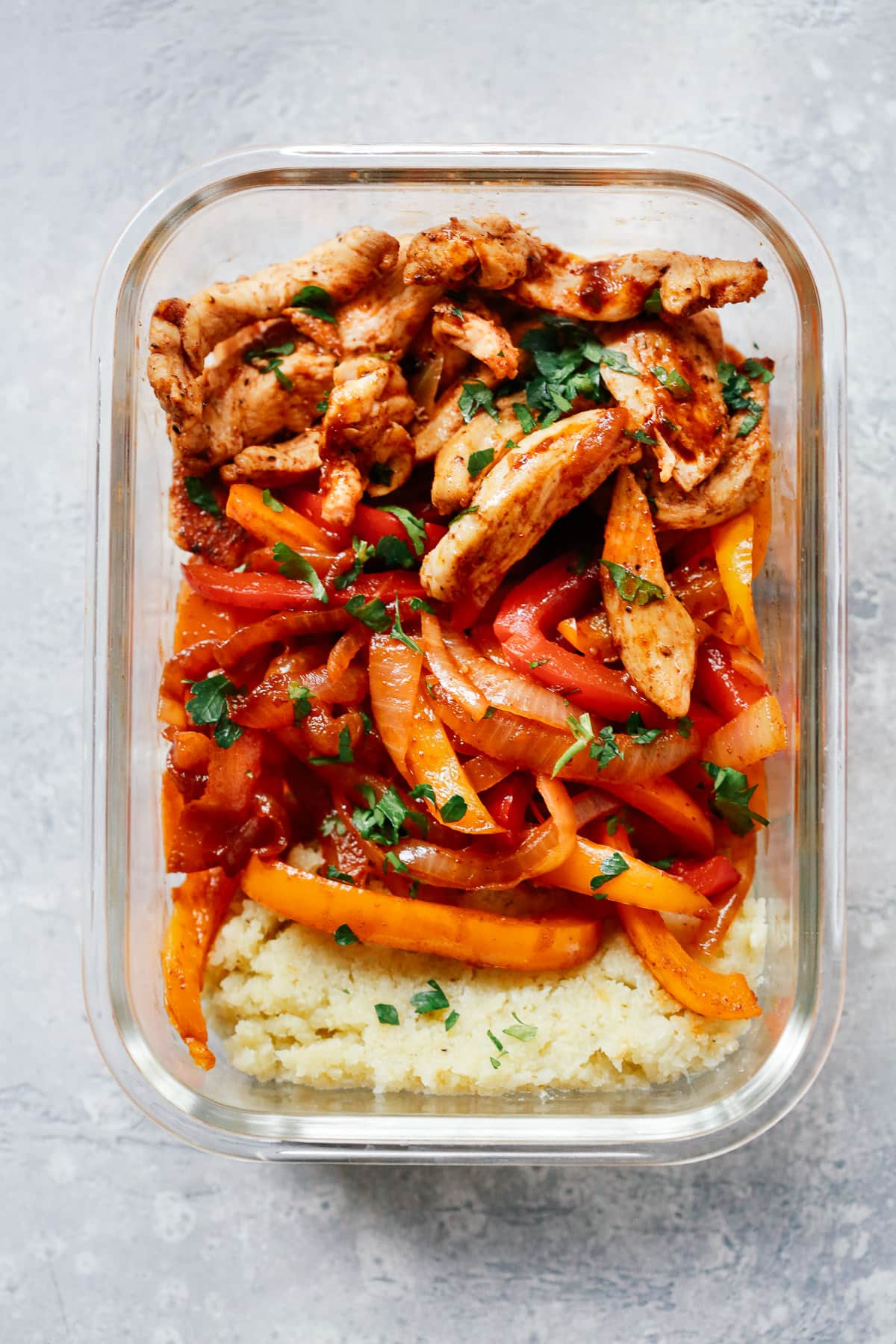 chicken fajita bowls meal prep