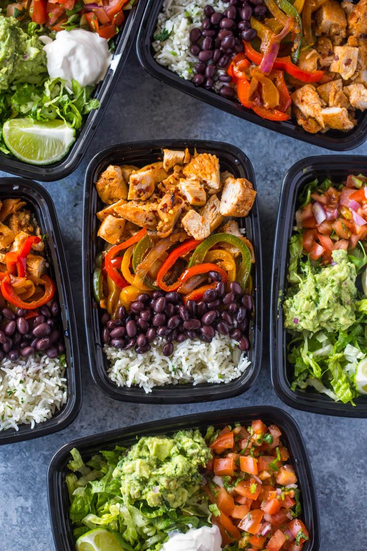 chicken fajita bowl meal prep