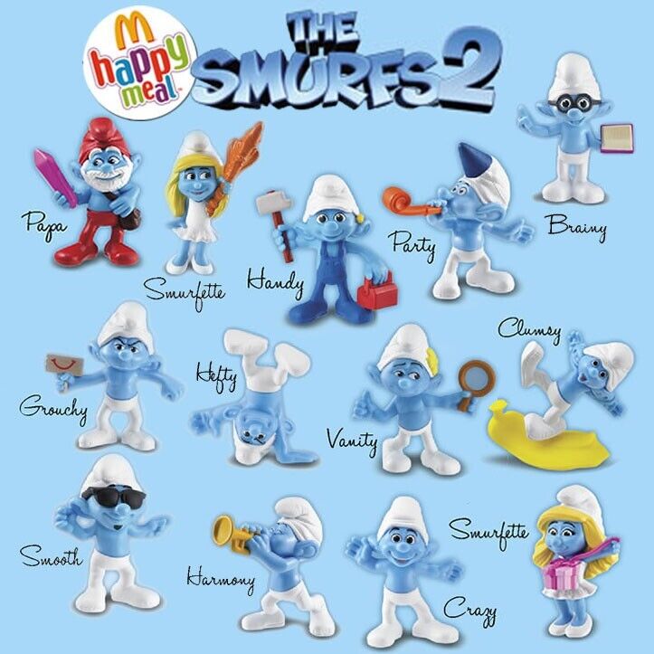 smurf happy meal toys