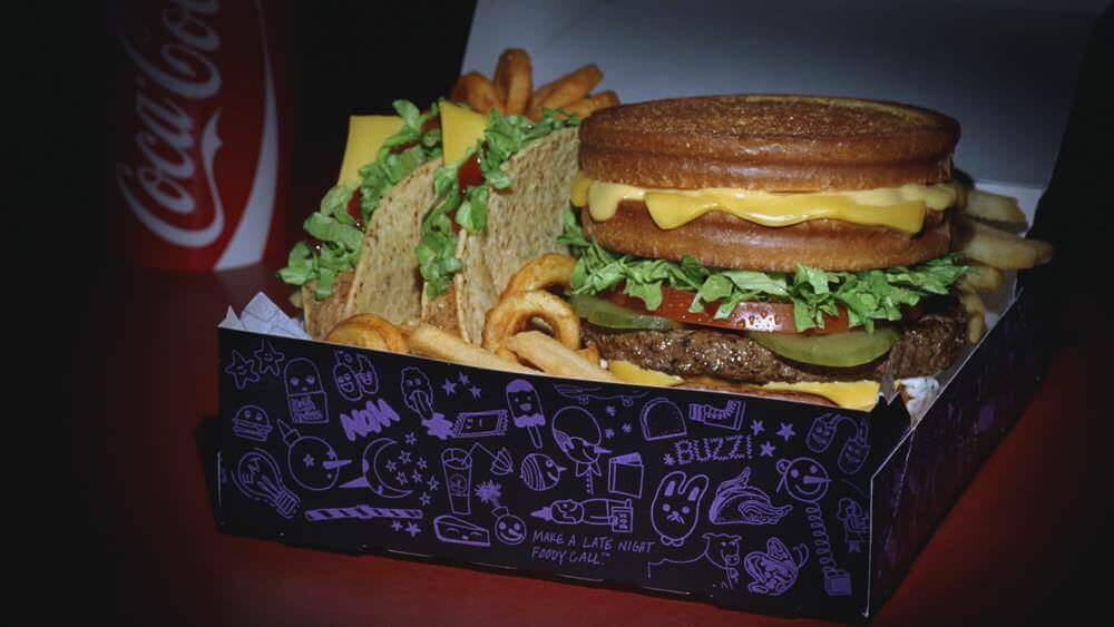 stacked grilled cheeseburger munchie meal