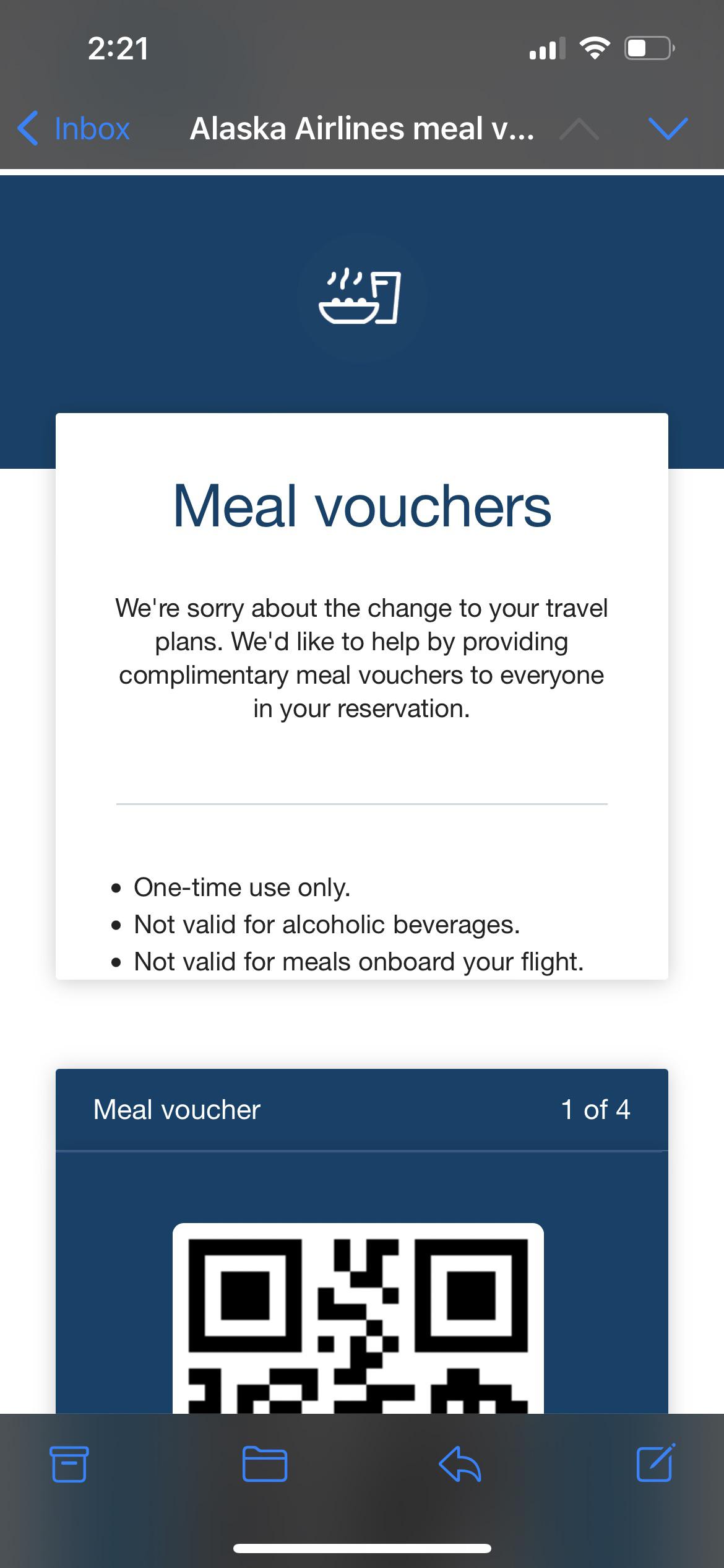 meal voucher for delayed flight