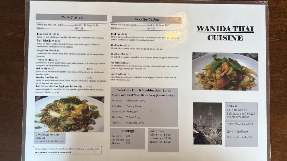 wanida thai cuisine bellingham wa