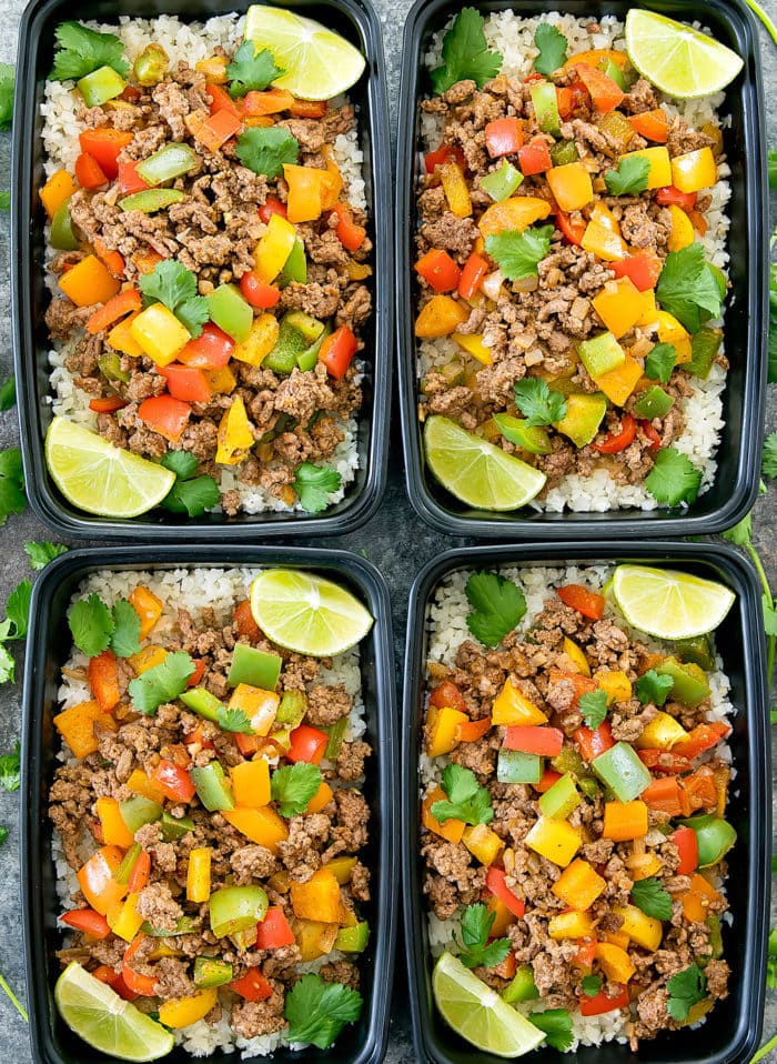 chicken fajita bowl meal prep