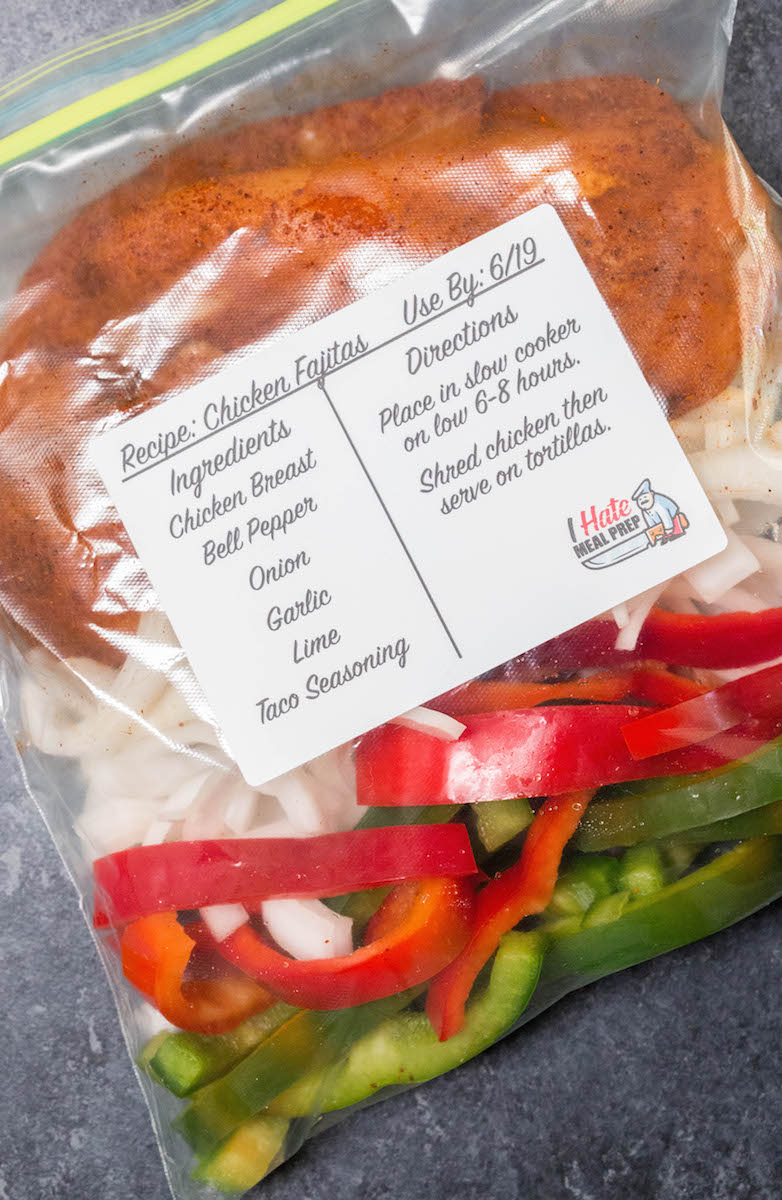 chicken fajita freezer meal