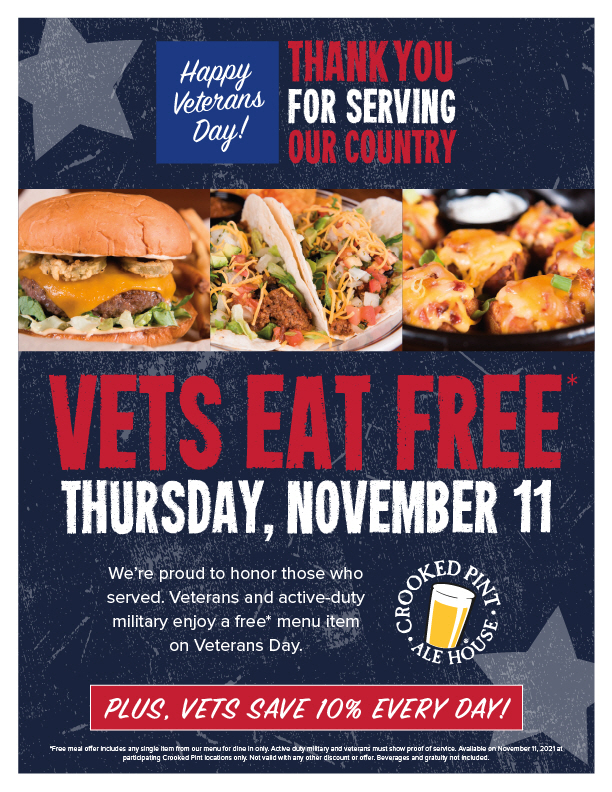 are any restaurants offering free veterans meals