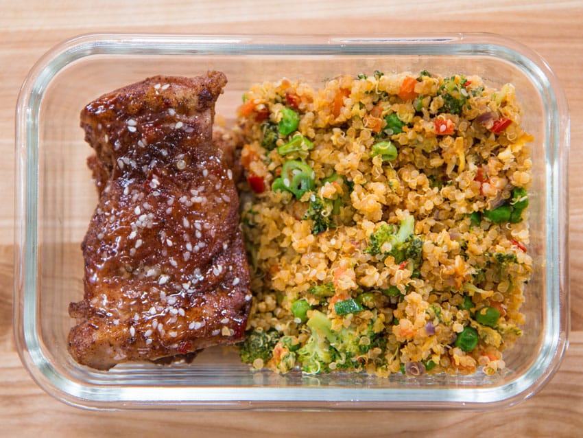 meal prep with quinoa