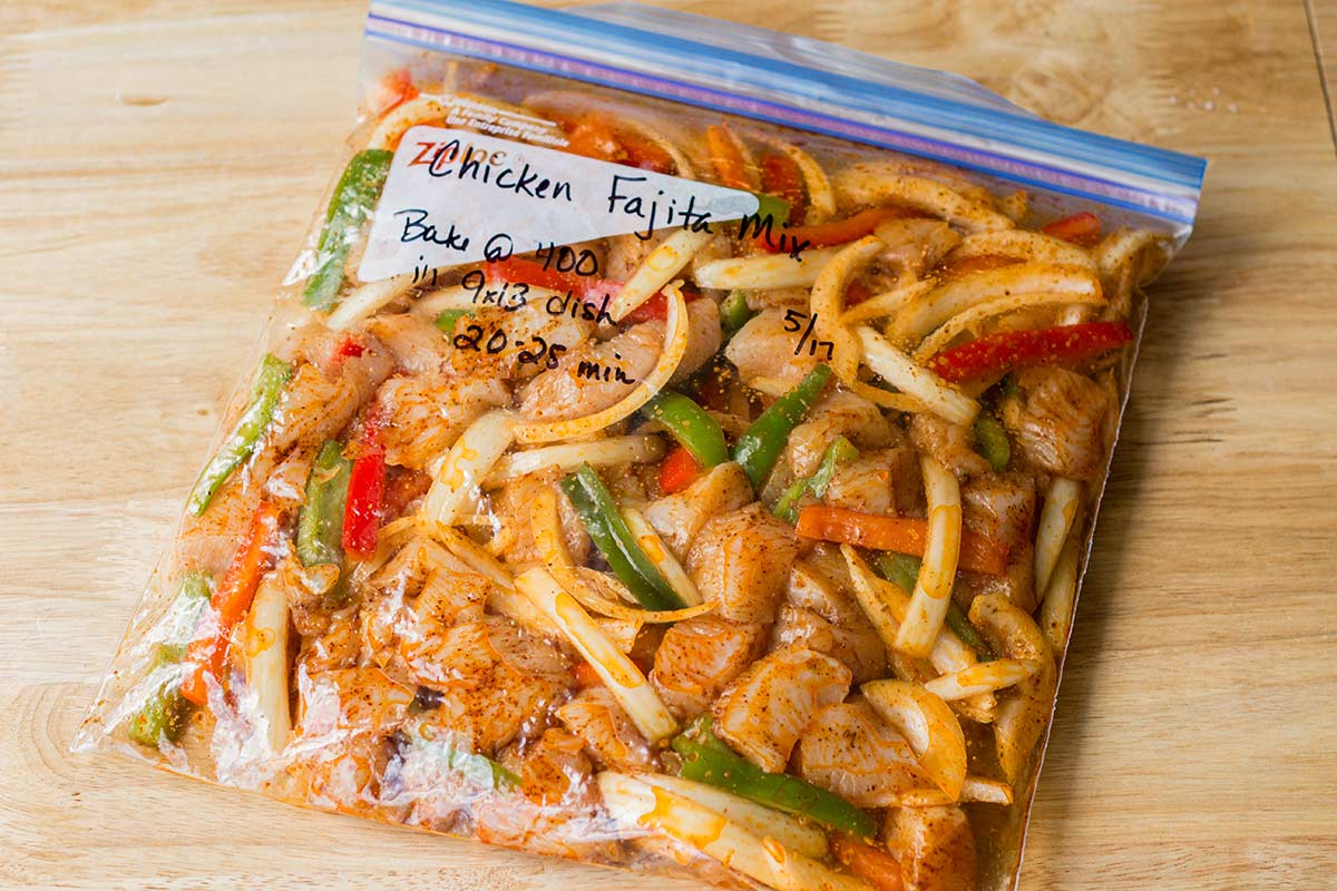 chicken fajita freezer meal