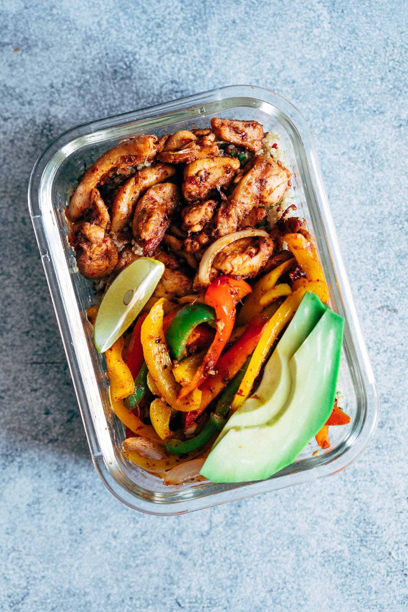 chicken fajita bake meal prep