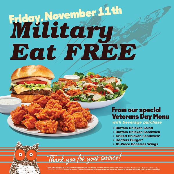 are any restaurants offering free veterans meals