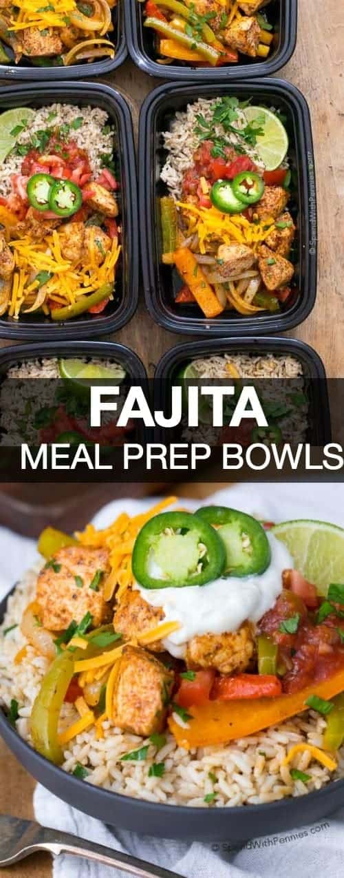 chicken fajita bowl meal prep