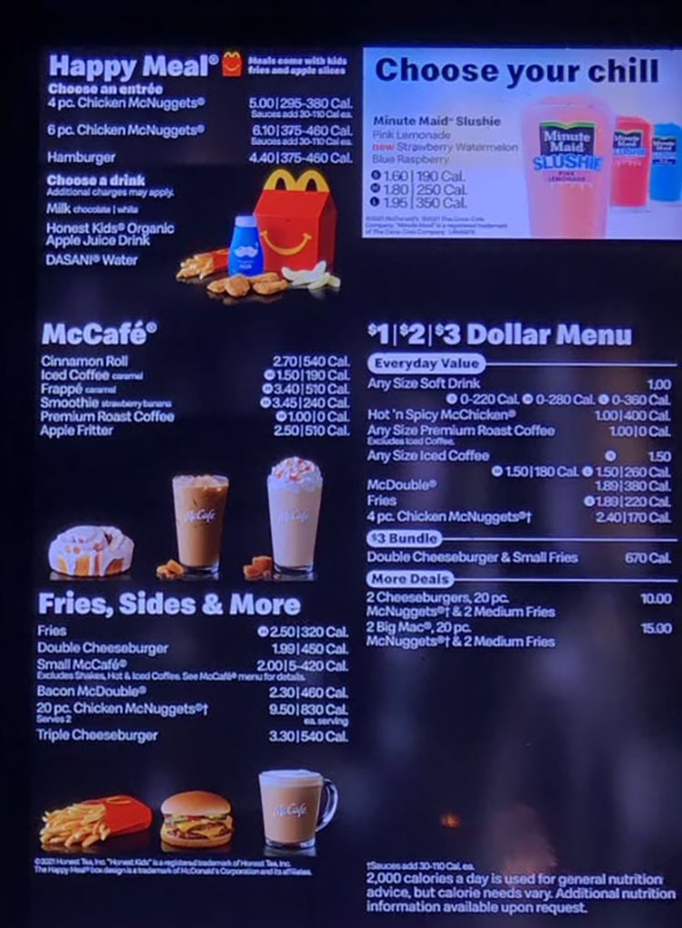 mcdonalds kids meal price