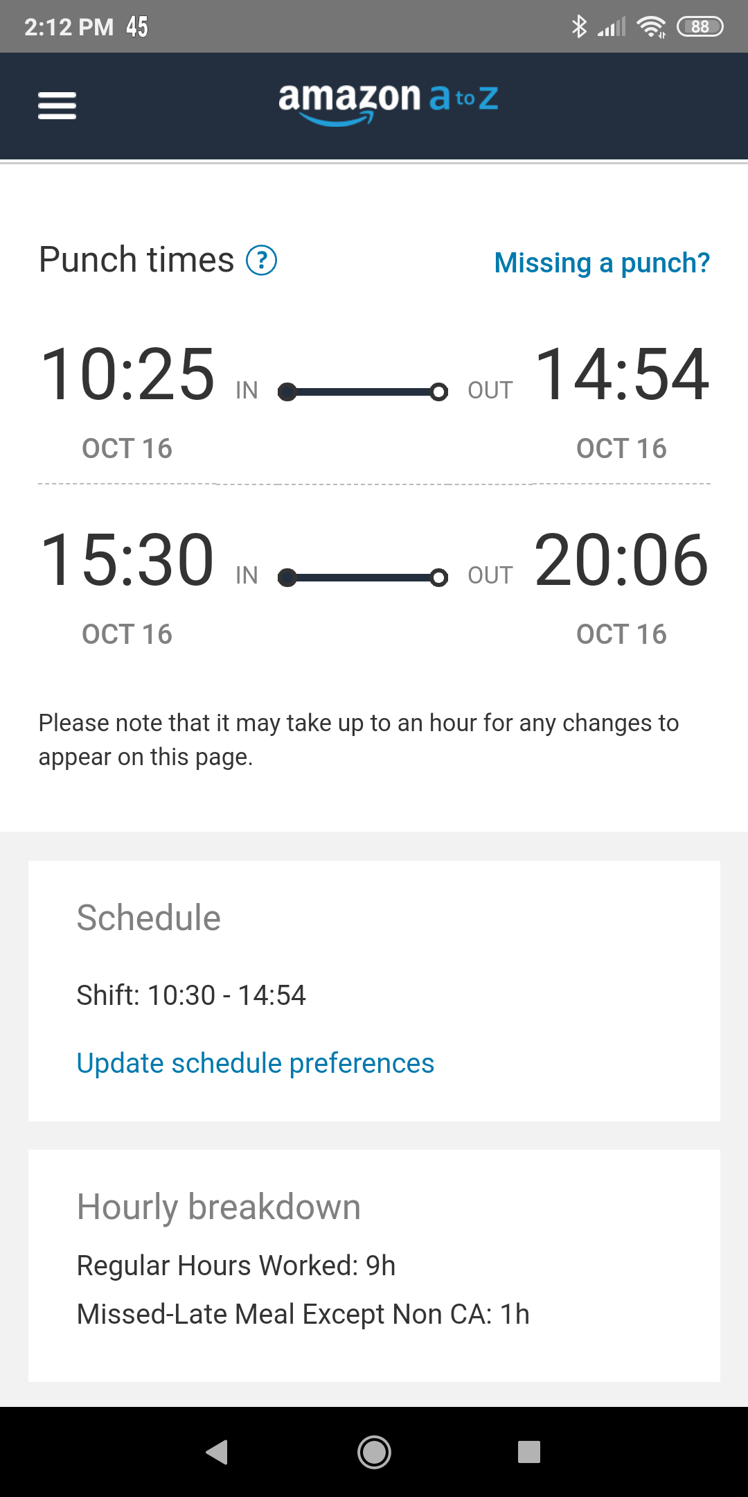 missed-late meal except non ca