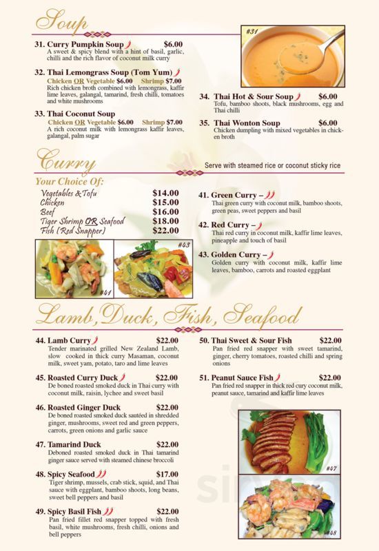 lily thai cuisine menu