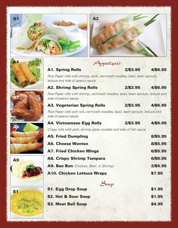 pho pho asian cuisine menu