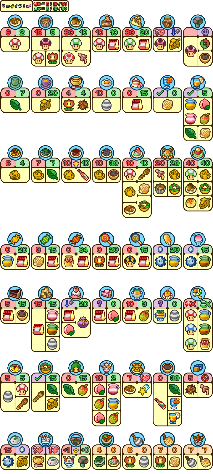 paper mario recipes