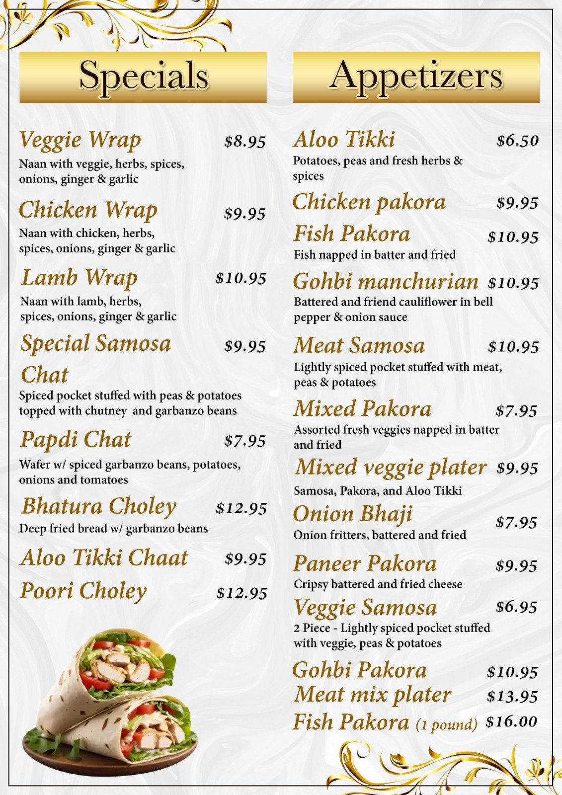 sansar indian cuisine menu