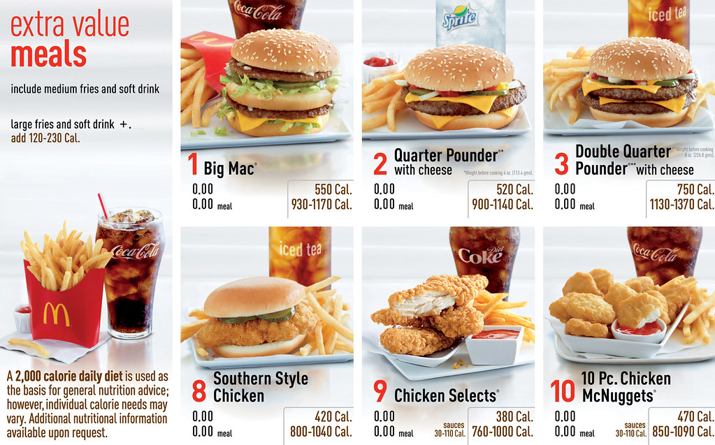 what are extra value meals at mcdonalds