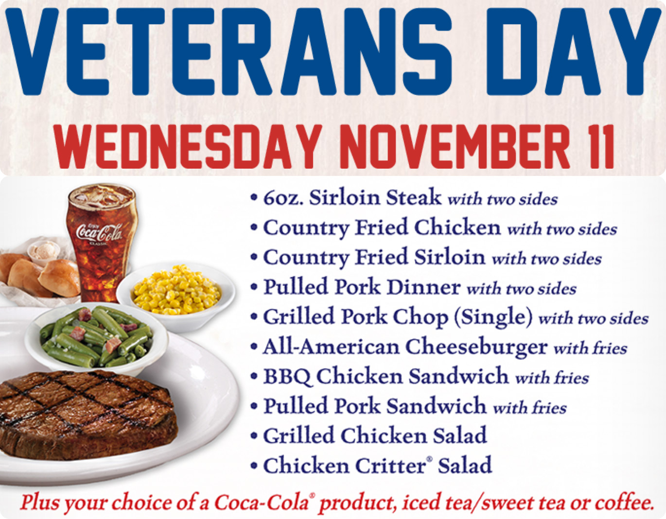 texas roadhouse veterans free meal