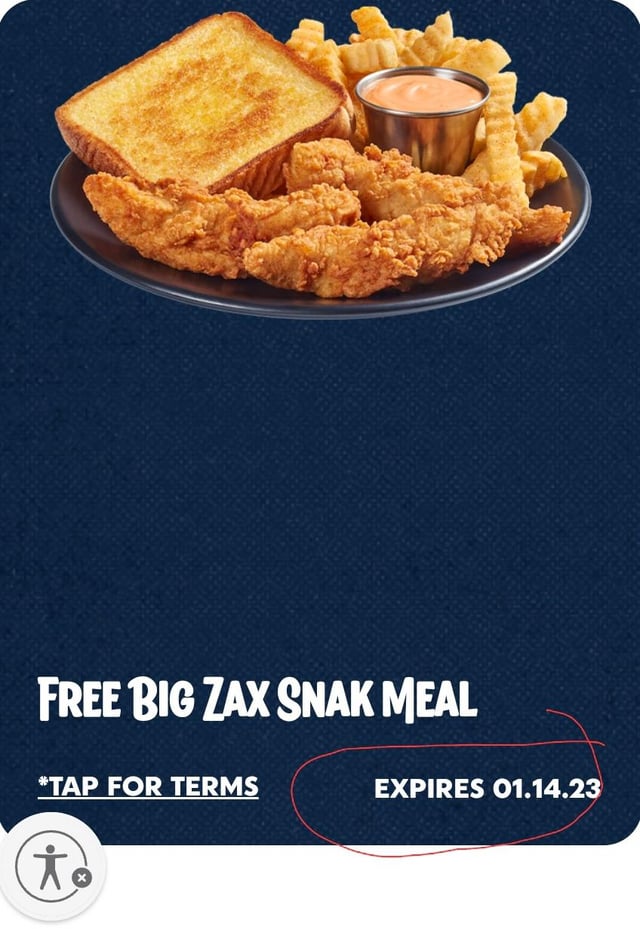 zaxby's big zax snak meal calories