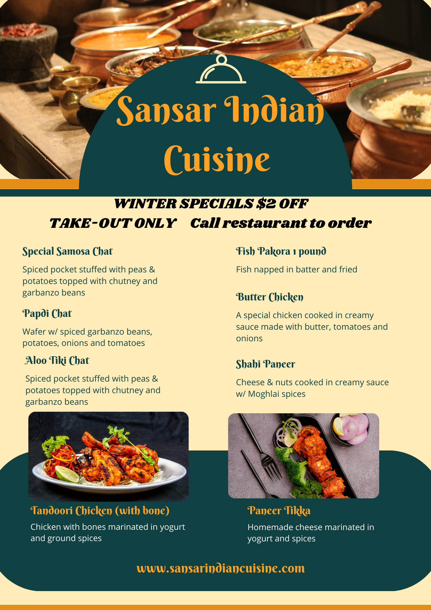 sansar indian cuisine menu