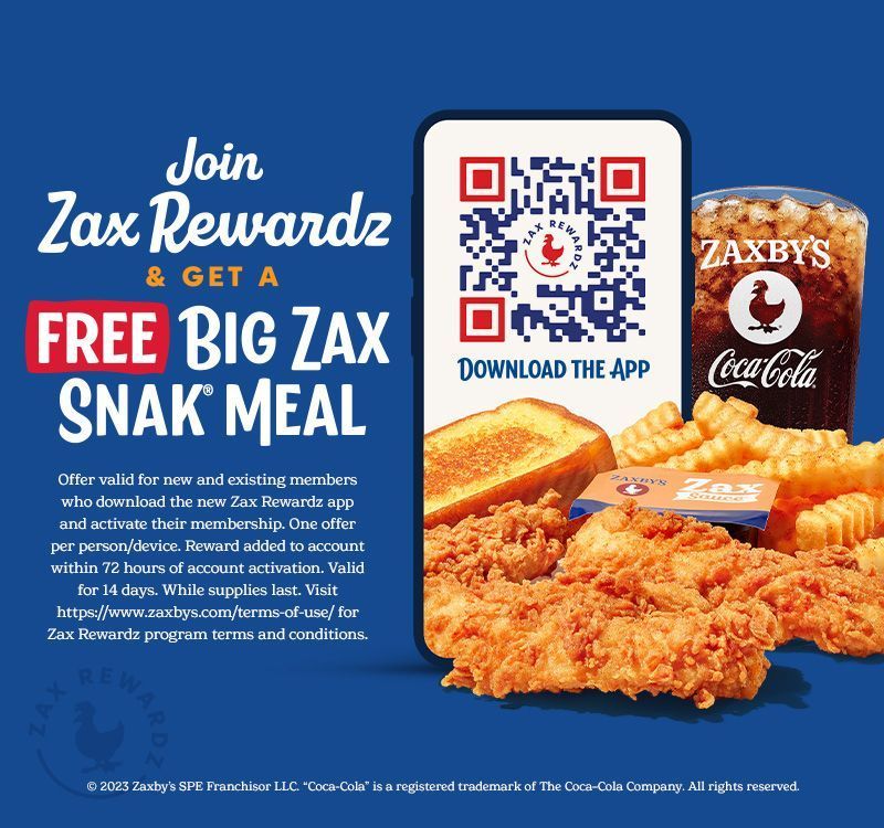 zaxby's big zax snak meal calories