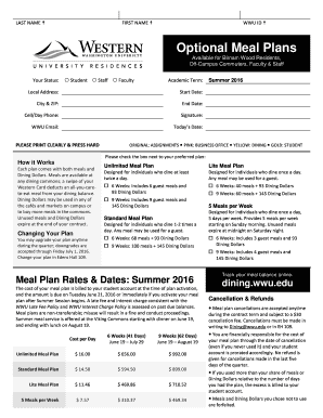 wwu meal plans