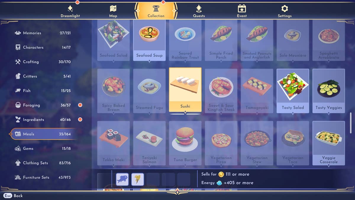 sushi dreamlight valley recipe