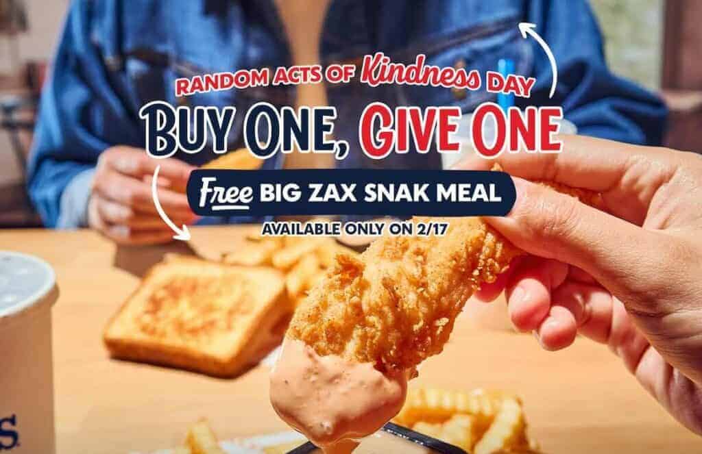 zaxby's free meal 2024