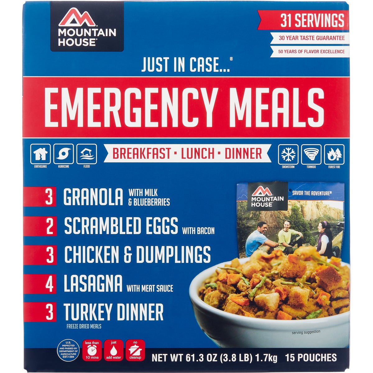 mountain house emergency meals