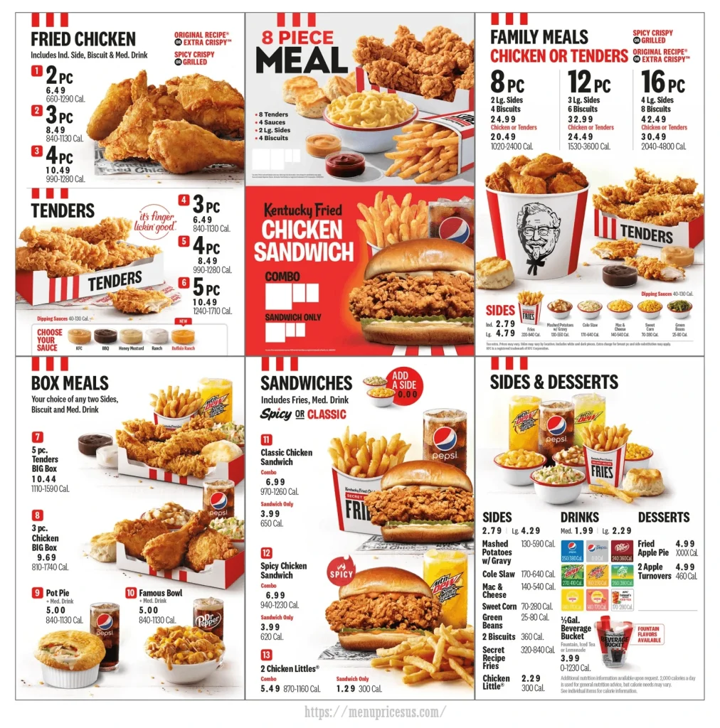 kfc bucket meal price