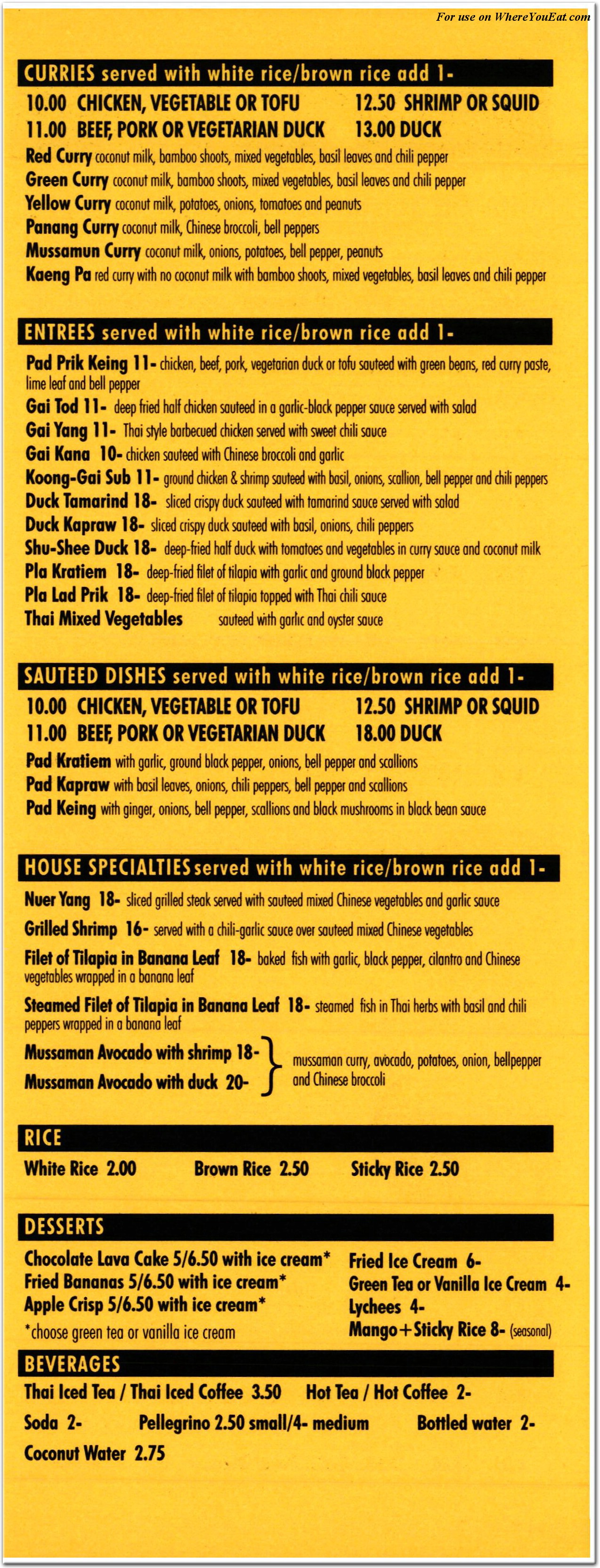 lily thai cuisine menu