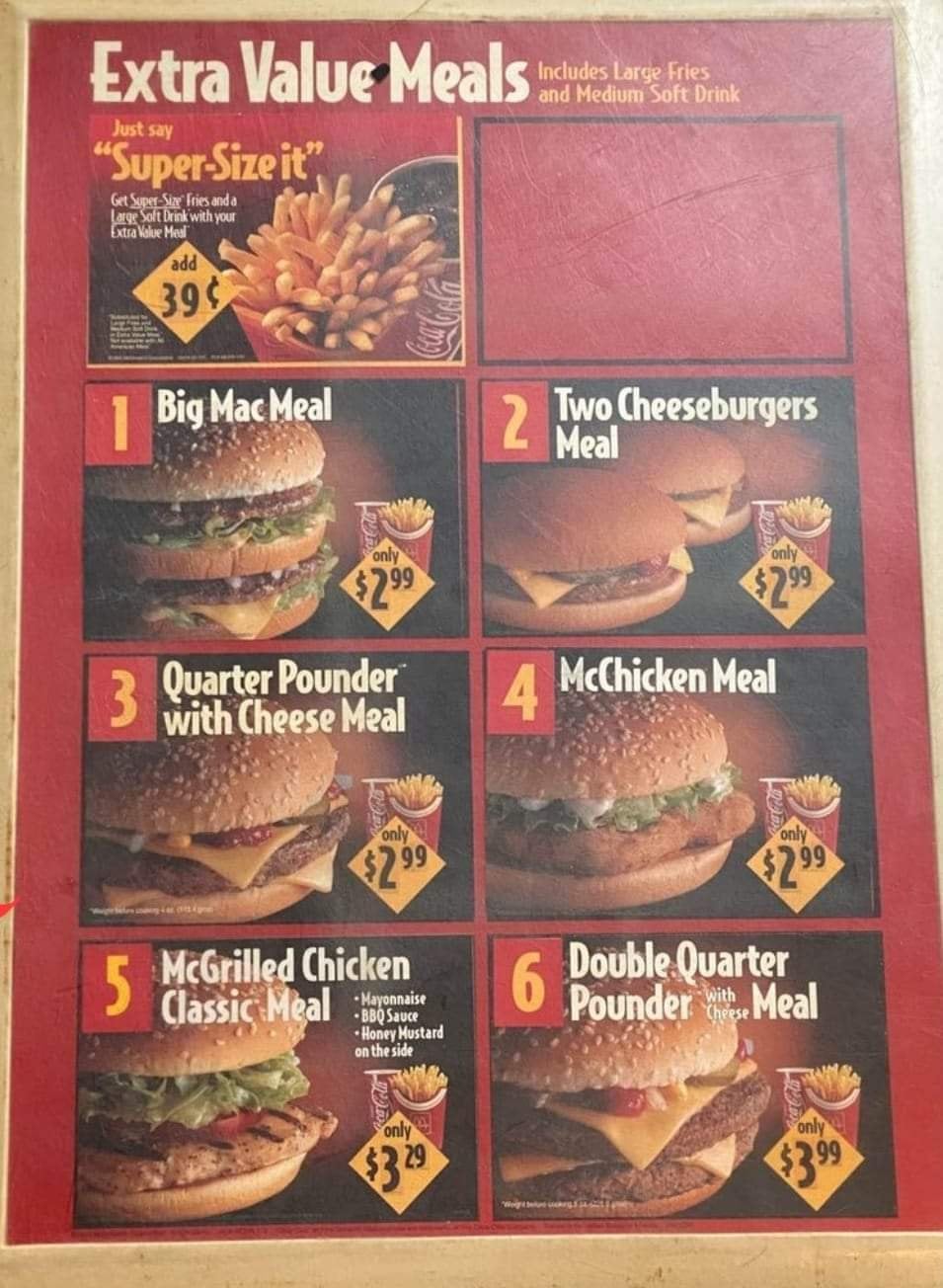 what are extra value meals at mcdonalds
