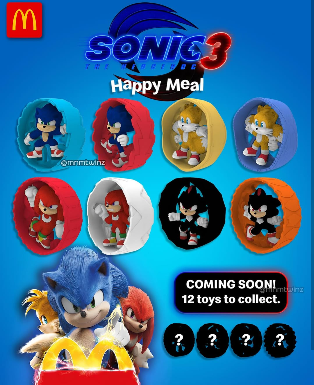 sonic the hedgehog 3 happy meal toys