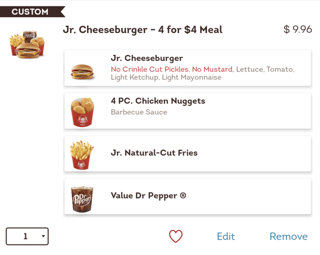 wendys $4 meal deal