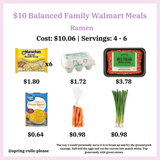 walmart meals under $10