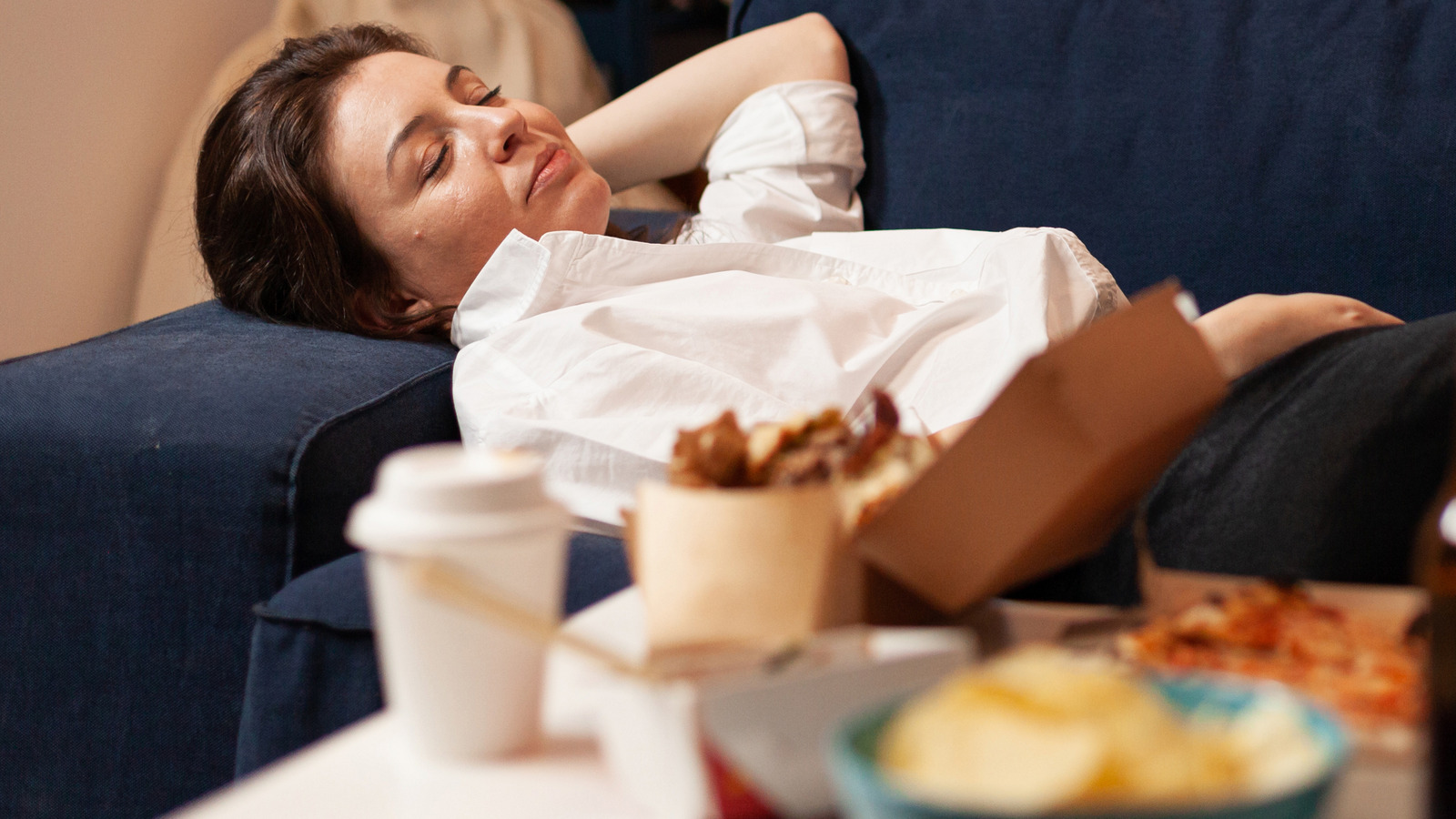 lying down after a meal