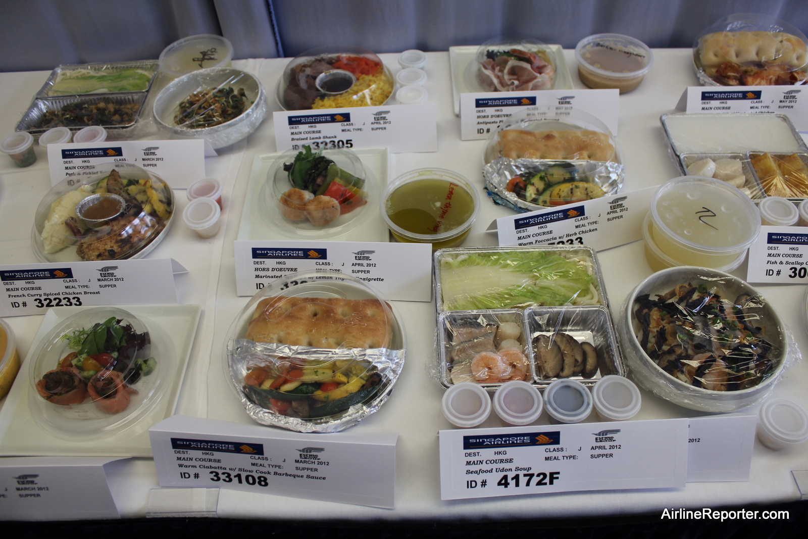 singapore airlines meal selection